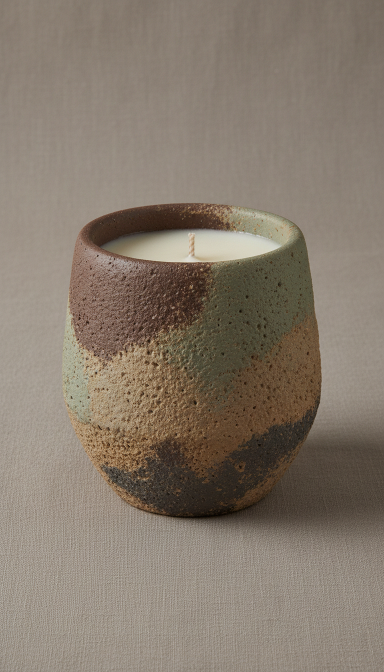 Textured Ceramic Vessel Candle
