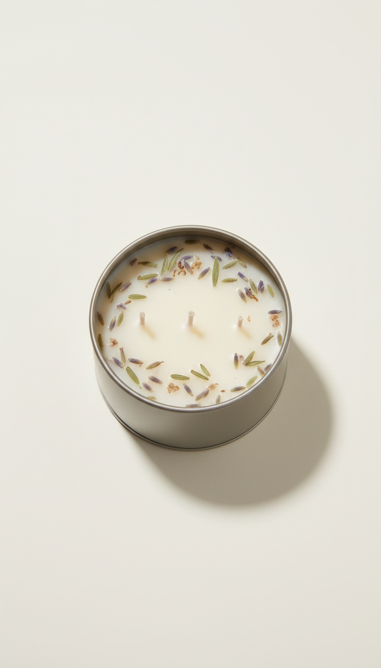 Pressed Blossom Glass Candle